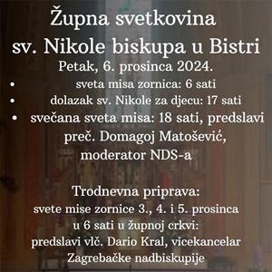 Proslava župne svetkovine sv. Nikole u Bistri